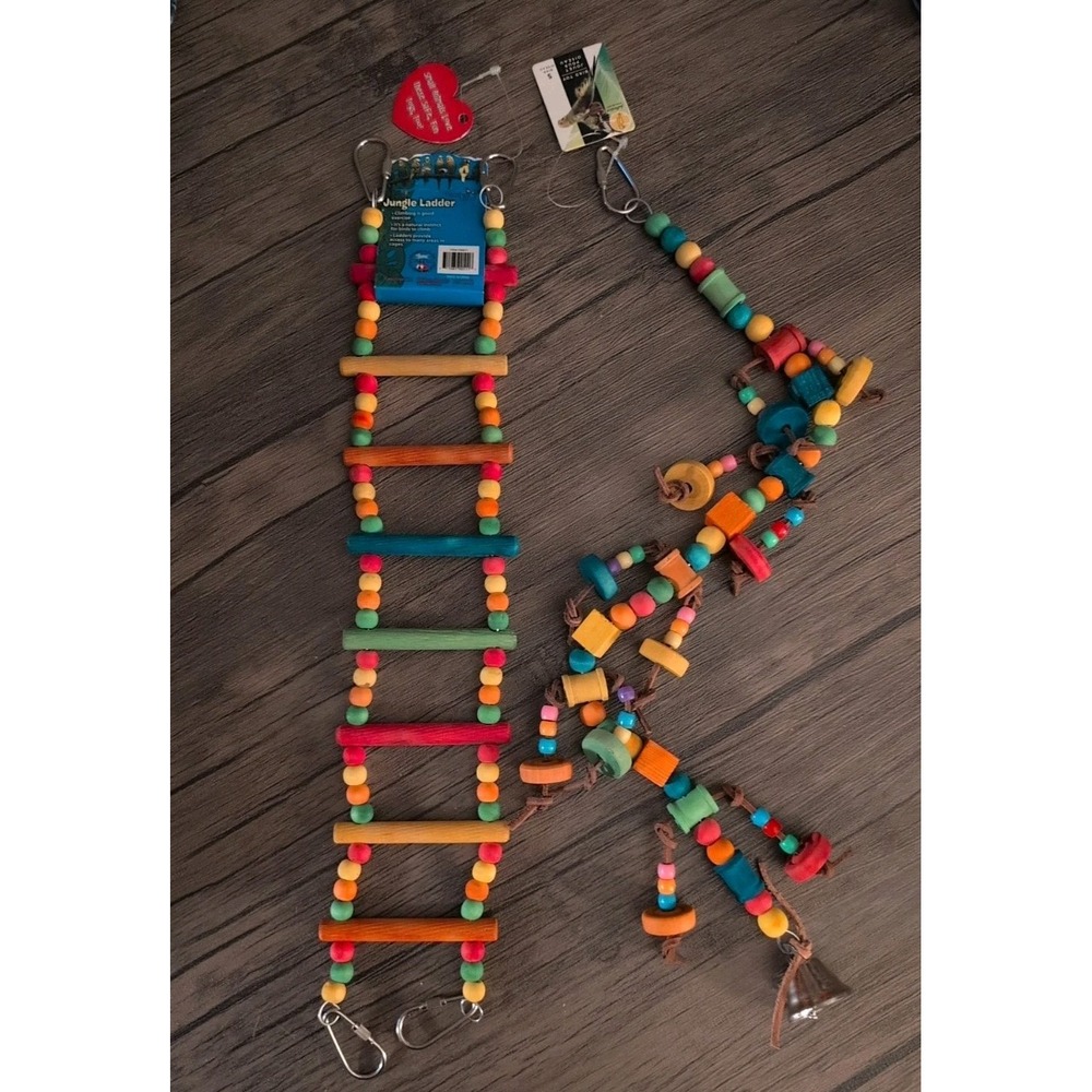 Caitec Featherland Paradise Bird Toy Bundle Flex Ladder & Active Curl Toy NWT